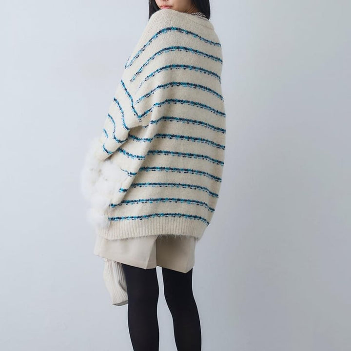 【outer】ファードッキングニットカーディガン Q7027