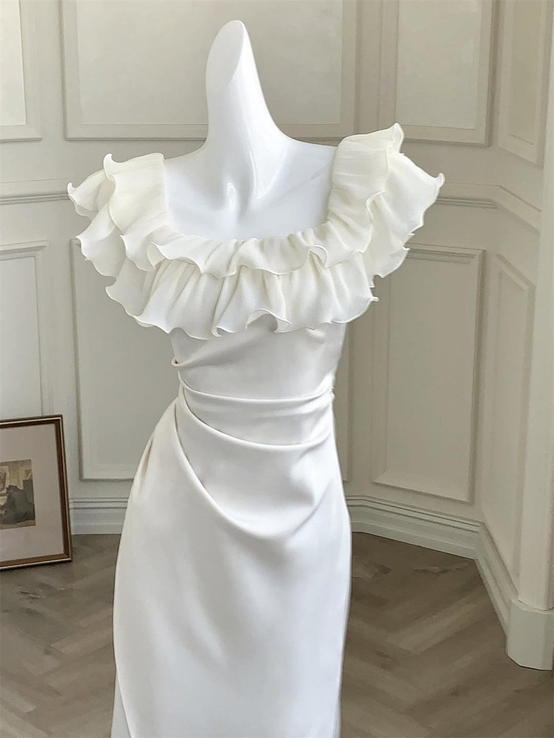 【dress】フリルマーメイドワンピース　N3155