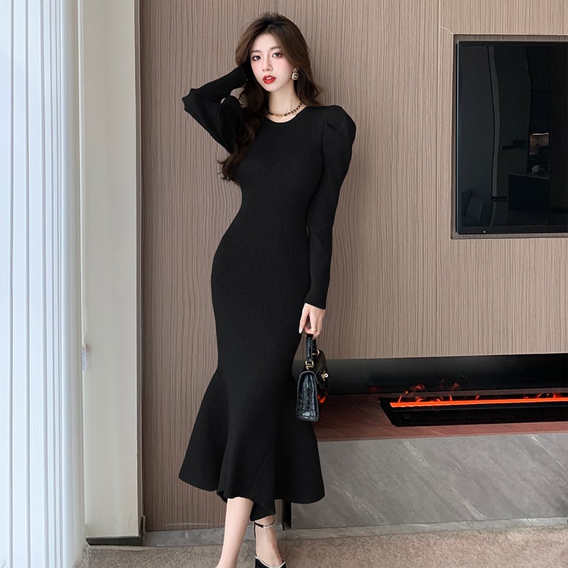 【dress】マーメイドニットワンピース　M18201
