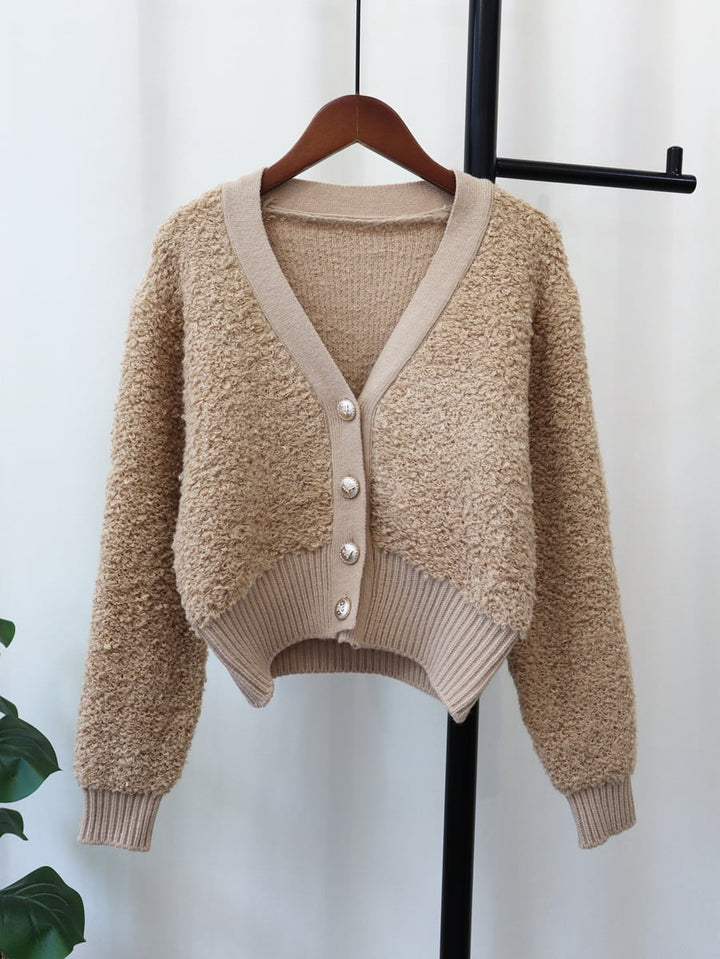 【outer】シャギーVネックニットカーデ　M18175