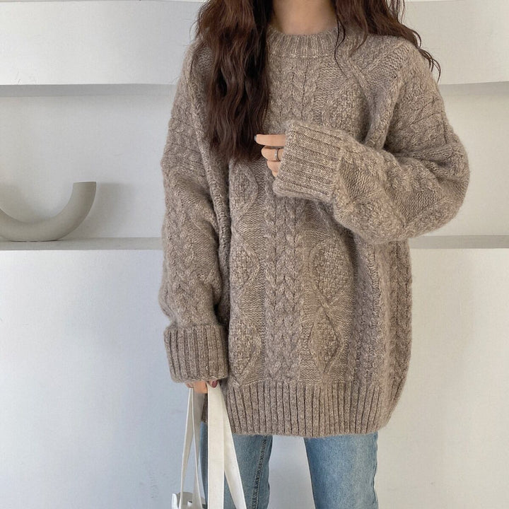 【tops】クルーネックニットセーター　M19014