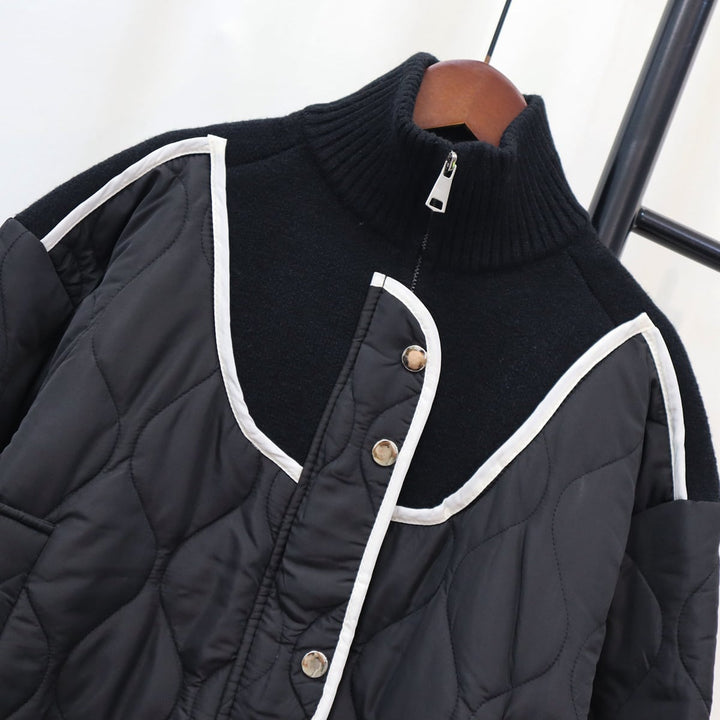 【outer】棉コートドッキングニットカーデ　M18260