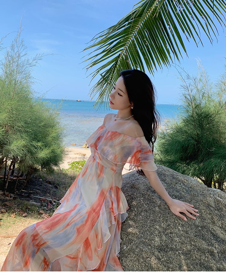 【dress】お洒落旅行スウィート不規則 イレギュラーワンピース　M16762