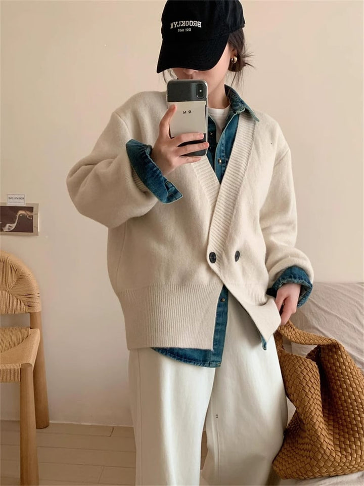【outer】Vネックニットカーデ　M25974