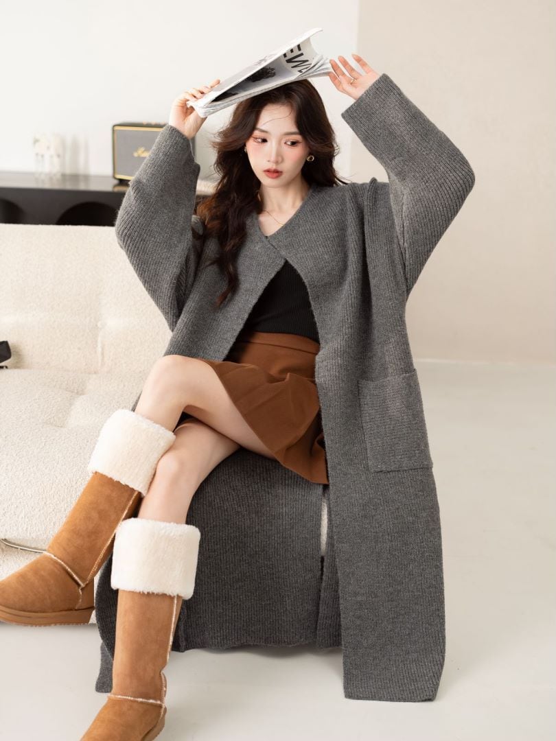 【outer】ロング丈ニットカーデ　M26713