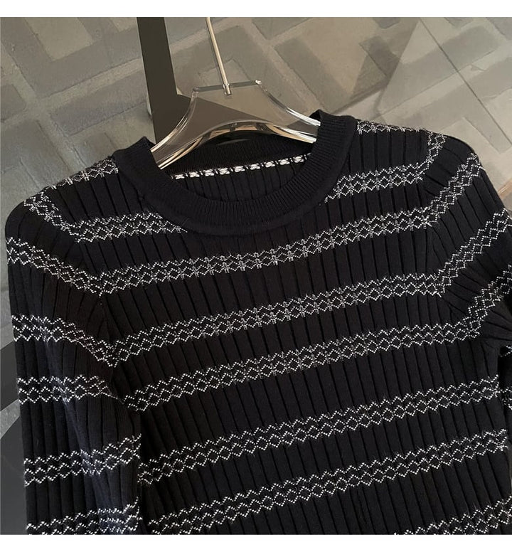 【dress】ボーダー柄ニットワンピース　M25370