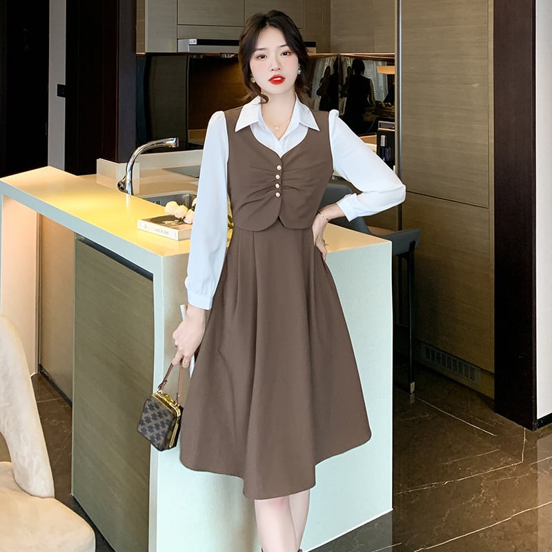 【dress】輝いて超人気 ! 切り替えデートワンピース　M17404