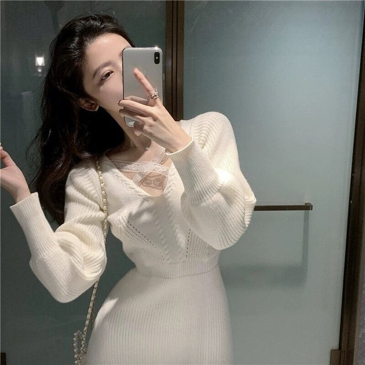 【dress】ニットミニワンピース 　N2265