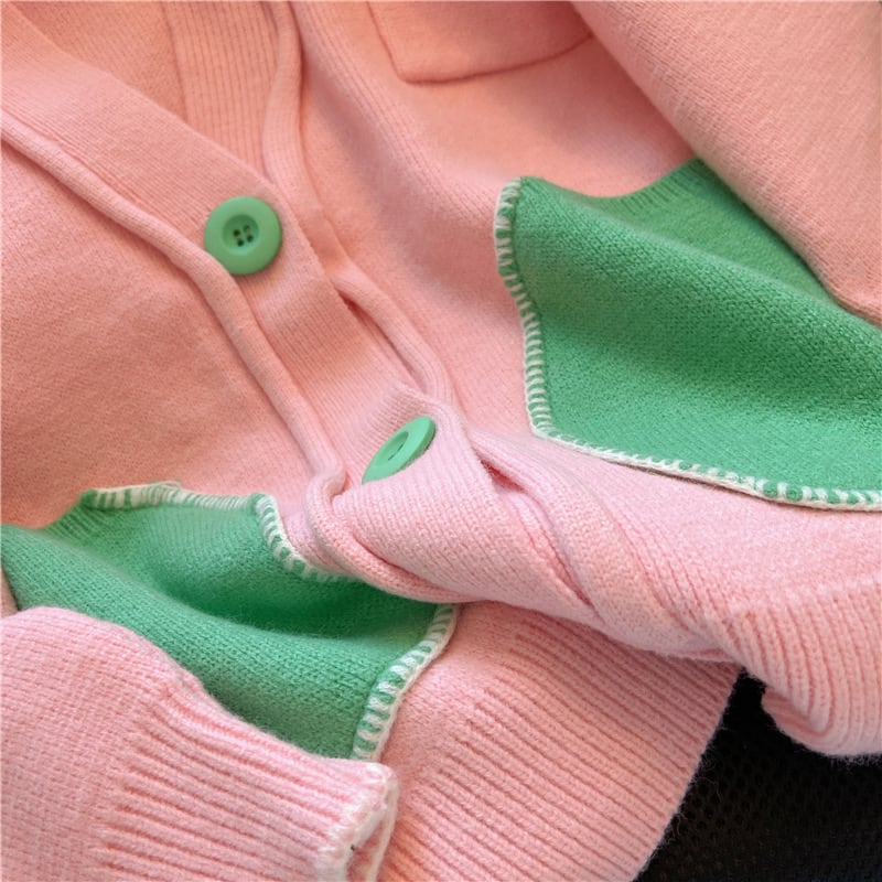 【outer】Vネックニットカーデ　M18388