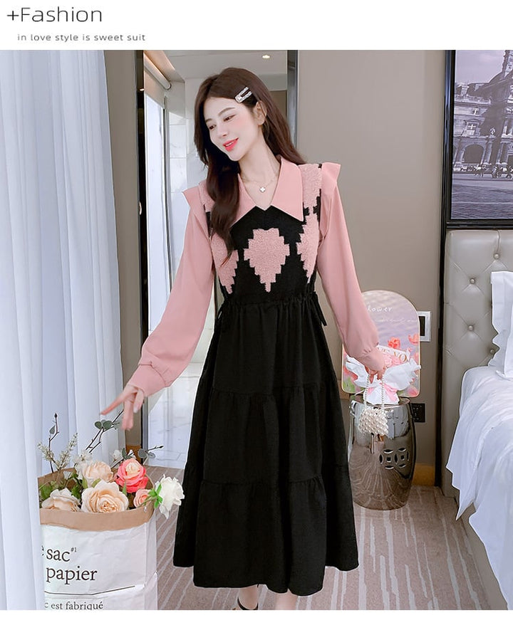 【dress】目立つ！エレガント切り替えワンピース　M17645