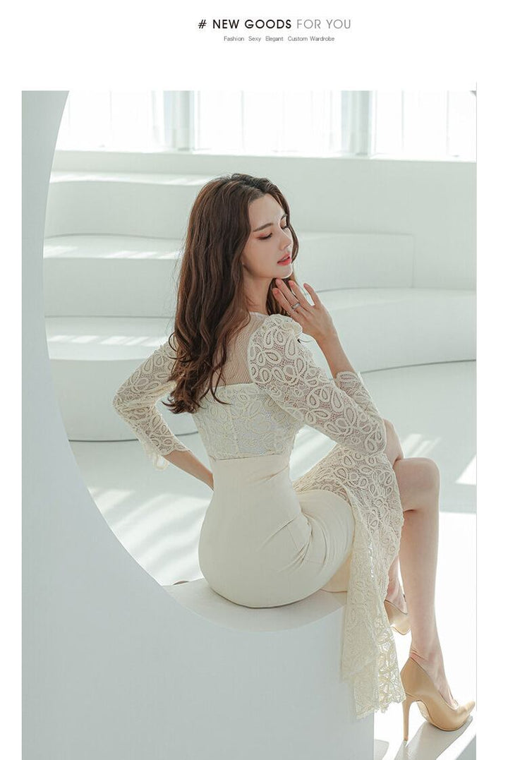 【dress】レースドッキングデートワンピース　M18683