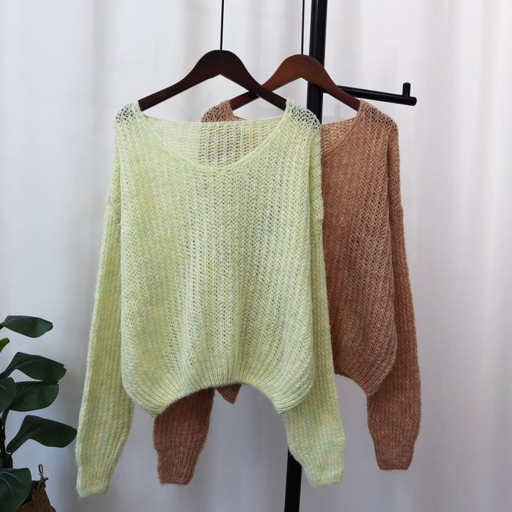 【tops】クルーネックニットセーター　M18195