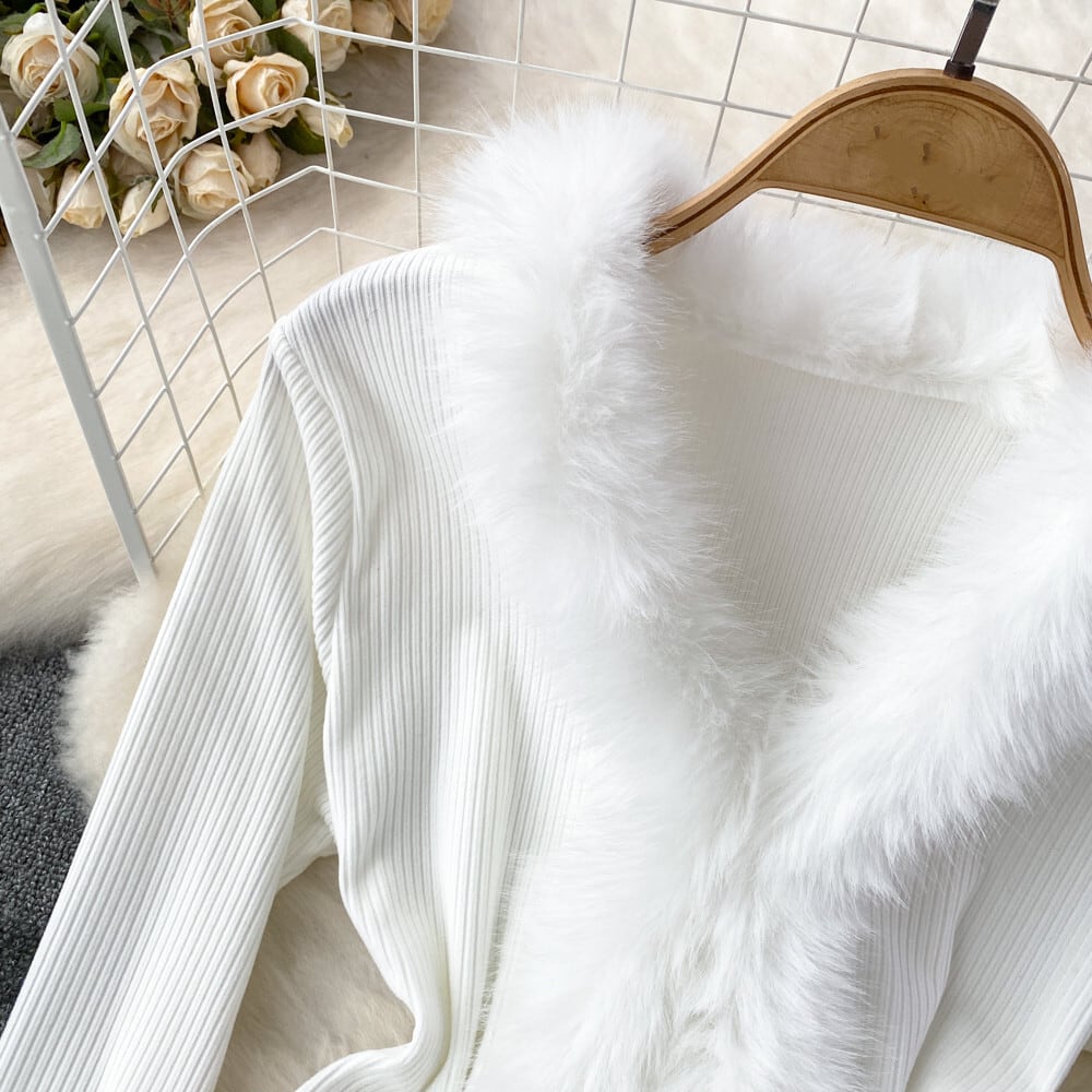 【outer】ファーニットカーデ　M26503