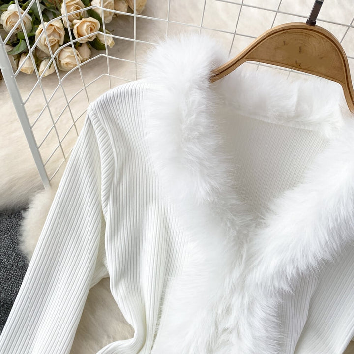 【outer】ファーニットカーデ　M26503