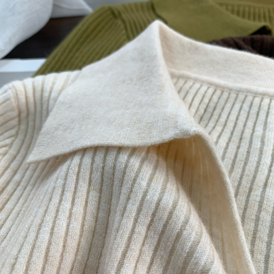 【tops】無地ニットトップス　M26480