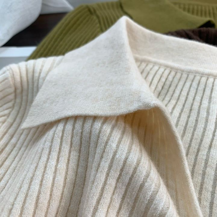 【tops】無地ニットトップス　M26480