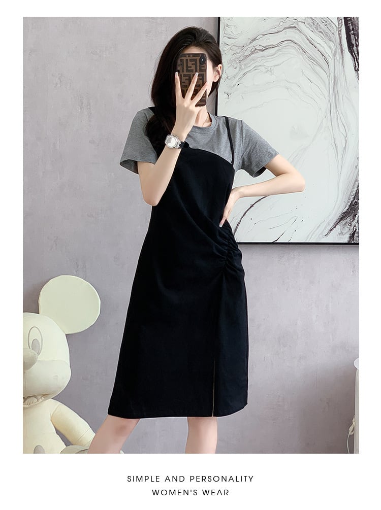 【dress】目立つ！カジュアルTシャツワンピースゆったり　M17225