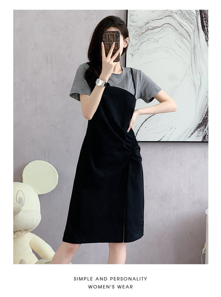 【dress】目立つ！カジュアルTシャツワンピースゆったり　M17225