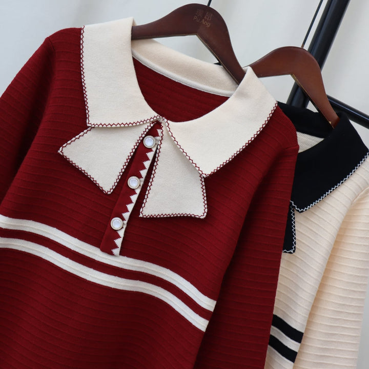【dress】リボン付きニットワンピース　M18340