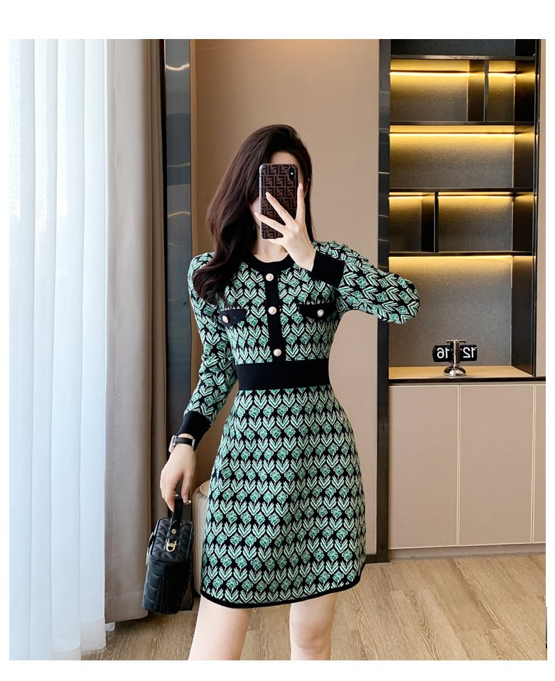 【dress】着回し力抜群エレガントニットワンピース　M17492