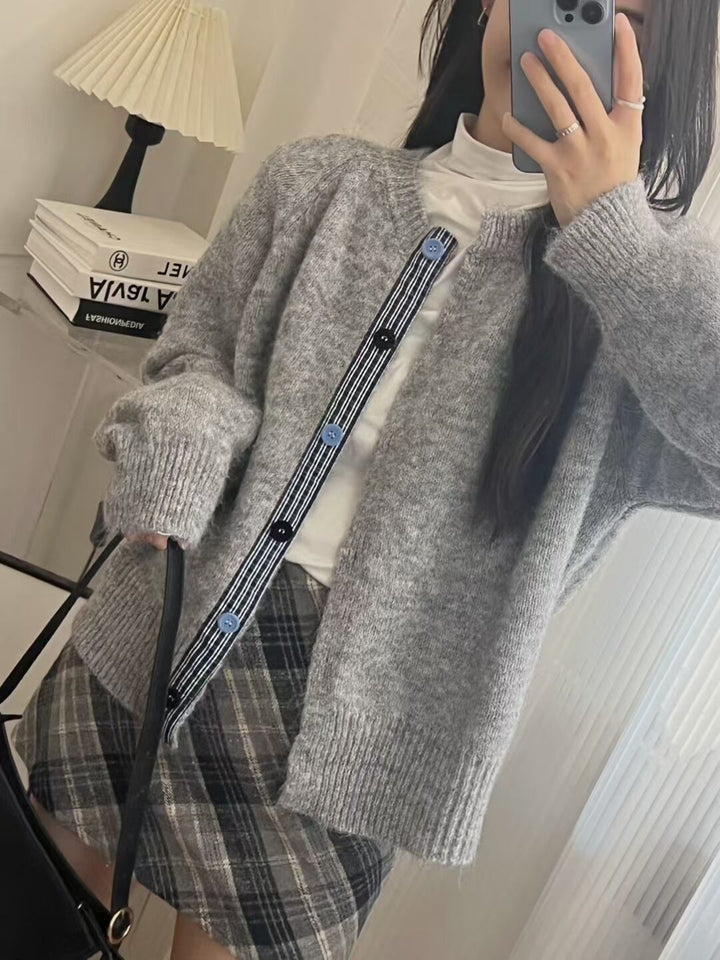 【outer】切り替えニットカーデ　M29006
