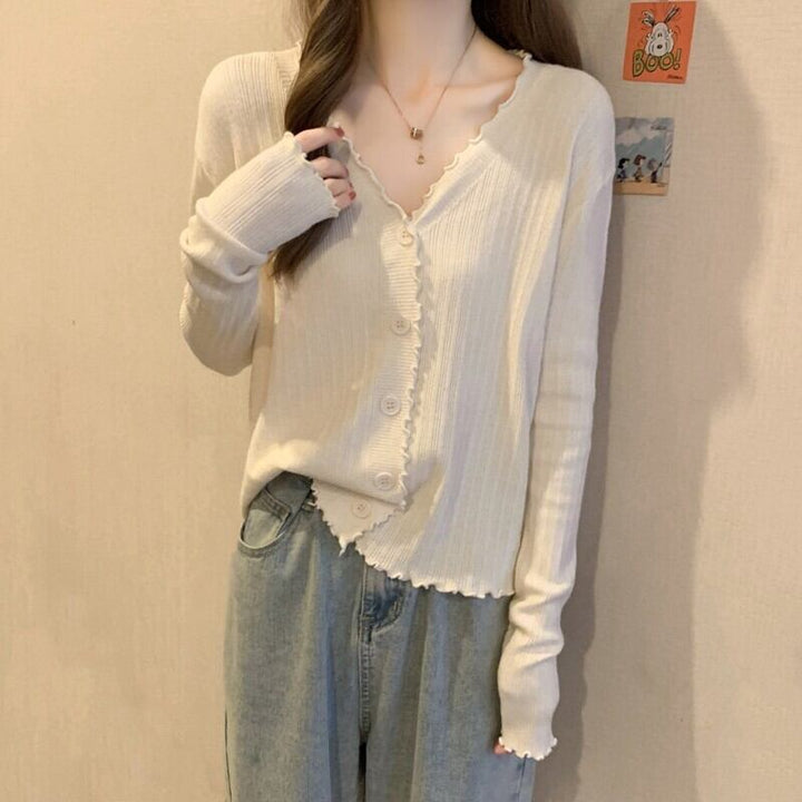 【outer】Vネックニットカーデ　M18883