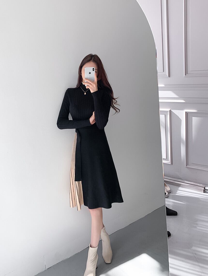 【dress】ドッキングニットワンピース　M17898