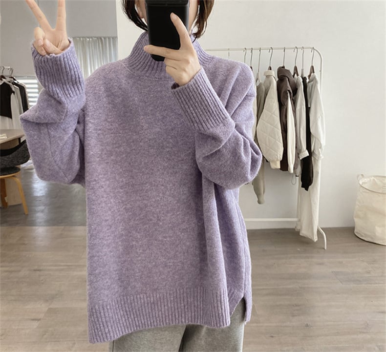【tops】無地ニットセーター　M26775