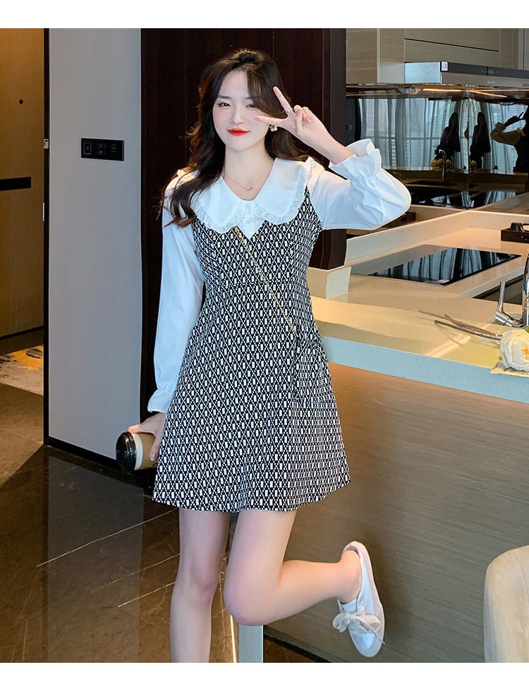 【dress】気質満点大人可愛い切り替えデートワンピース　M17405