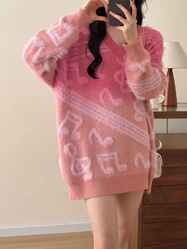 【tops】グラデーションニットトップス Q7767