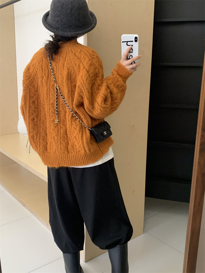 【outer】クルーネックニットカーデ　M18941