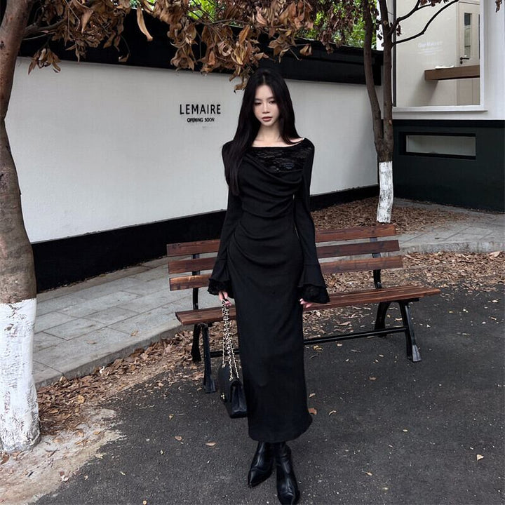 【dress】レース切り替えワンピース　M27846