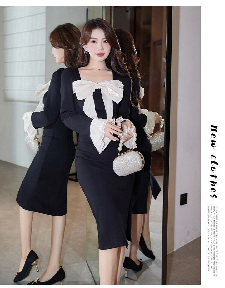 【dress】リボン付きデートワンピース　M18660