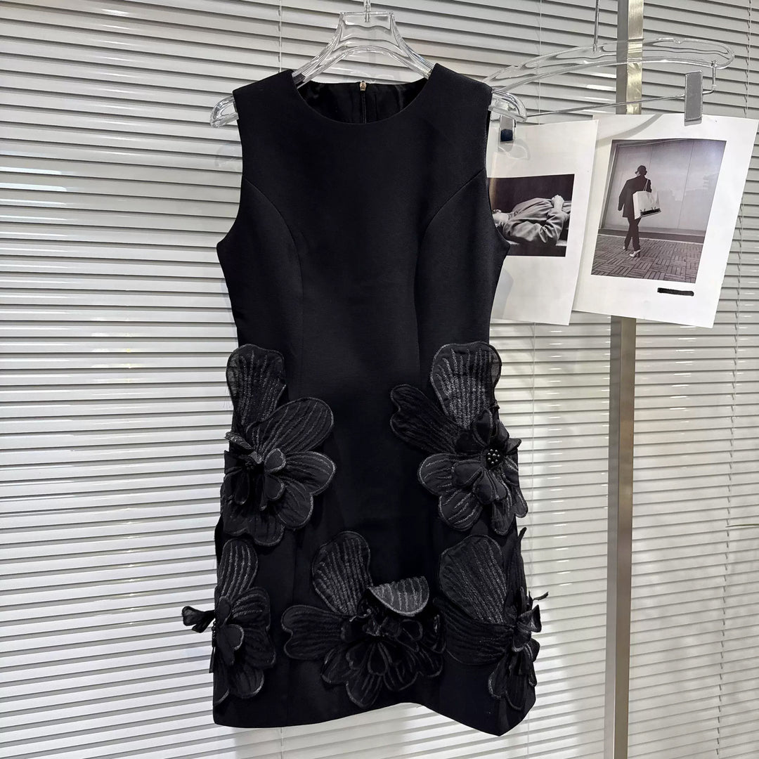 【dress】立体フラワーベストワンピース Q8695