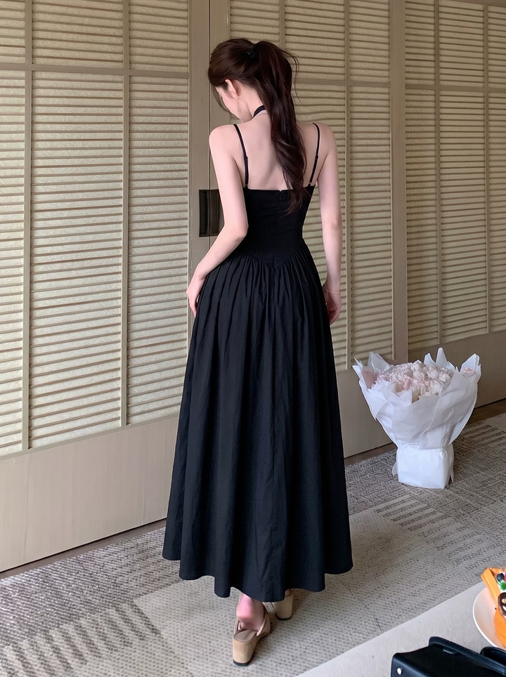 【dress】胸パット付きロングキャミワンピース Q8574