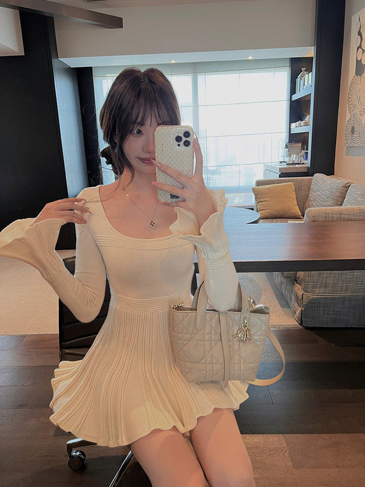 【dress】Aラインニットワンピース Q9323