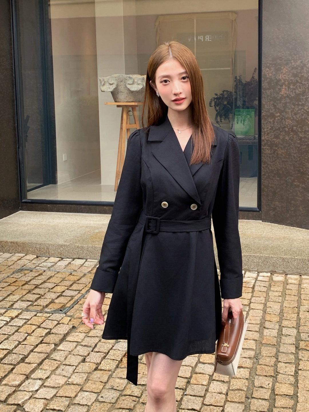 【dress】ベルト付きワンピース Q8964