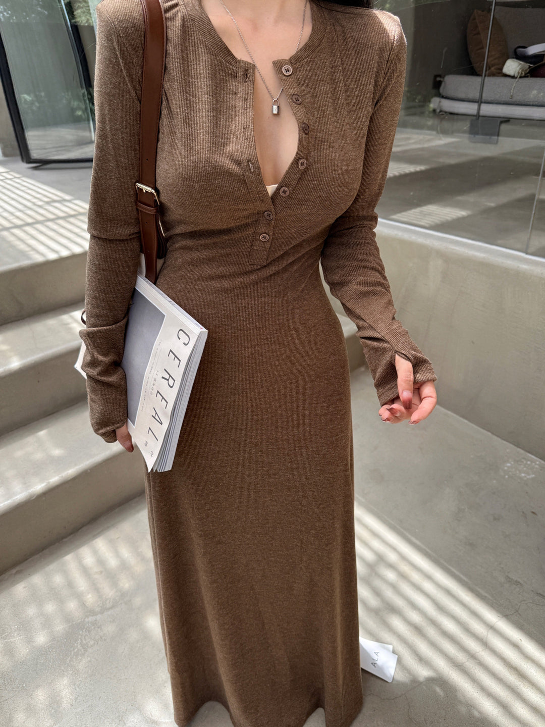 【dress】ロングニットワンピース Q9221