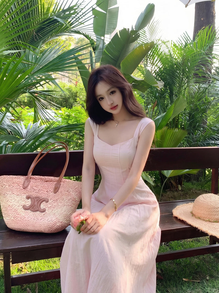 【dress】スクエアネックロングワンピース Q8646