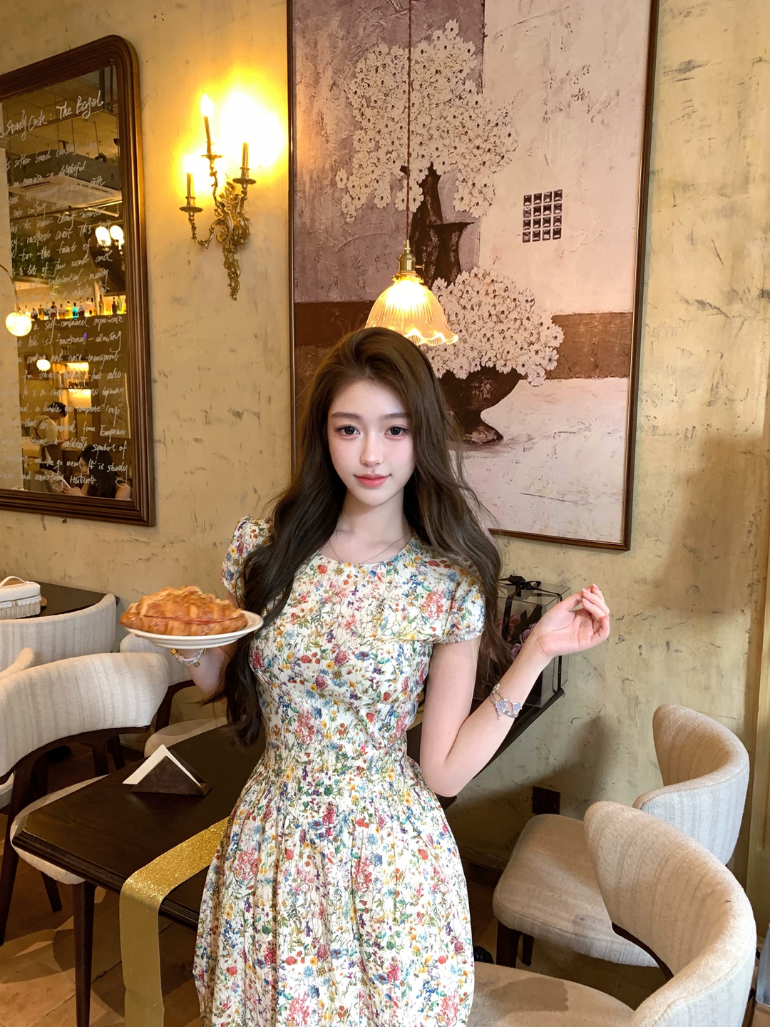 【dress】フラワー柄ワンピース Q8535