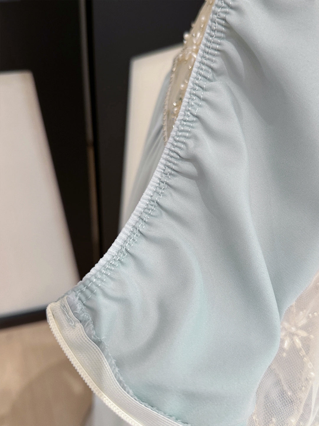 【dress】ホルターネックレースドッキングロングワンピース Q8660