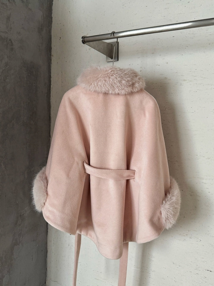 【outer】ファードッキングケープコート Q9322