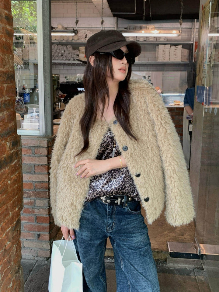 【outer】2色展開ファーコート Q9285