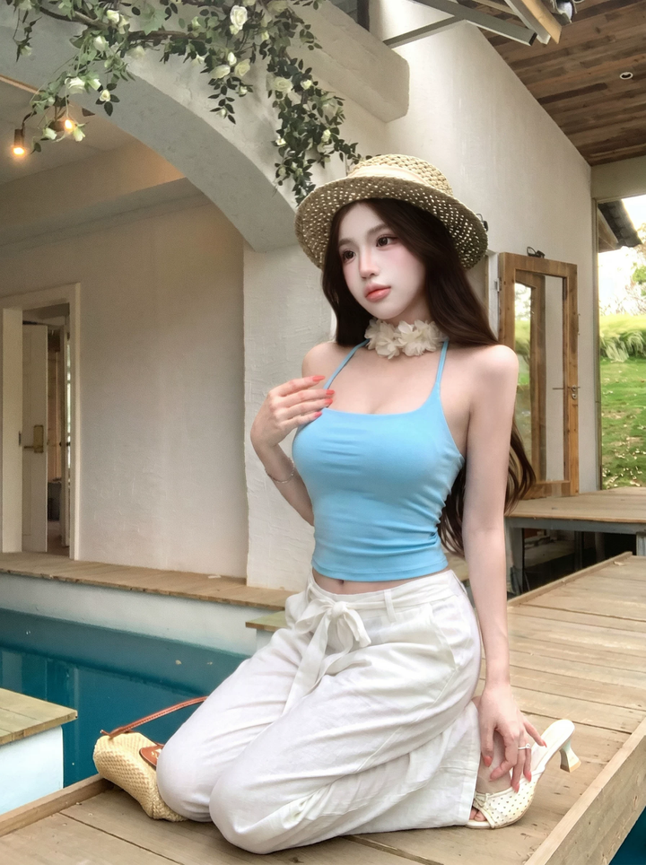 【tops】ホルターネックキャミソール Q8613