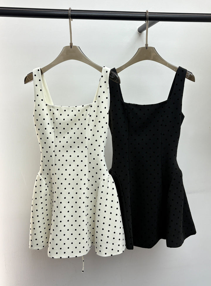 【dress】ドット柄ベストワンピース Q8847