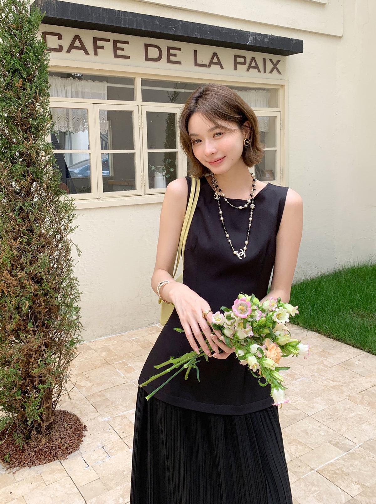 dress】ノースリーブドッキングロングワンピース Q8697 – NANASTYLE