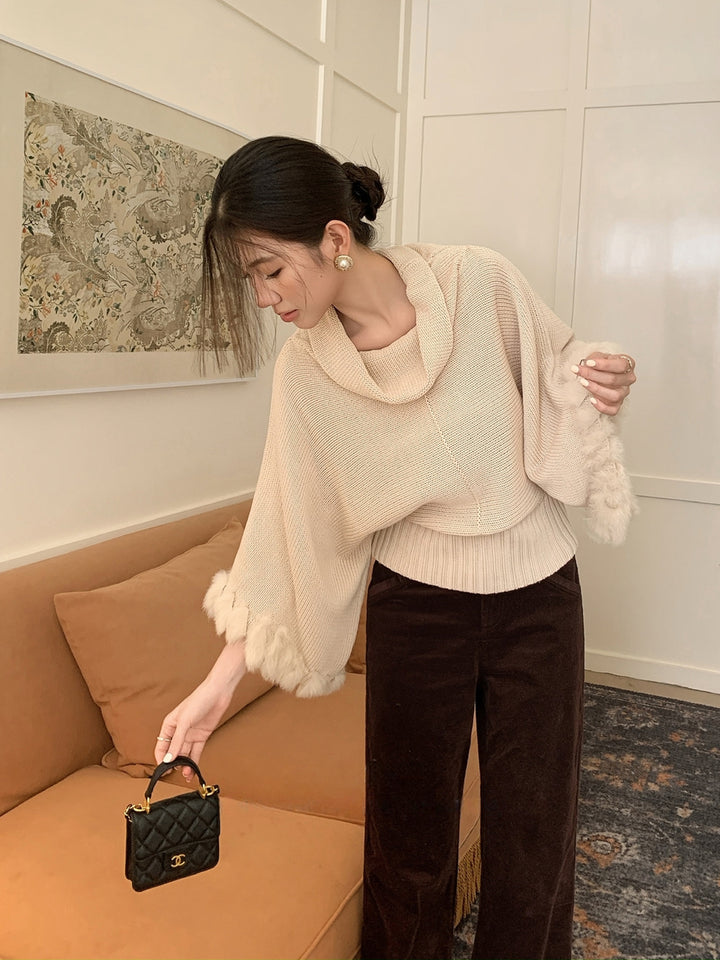 【tops】ファードッキングニットトップス Q9236