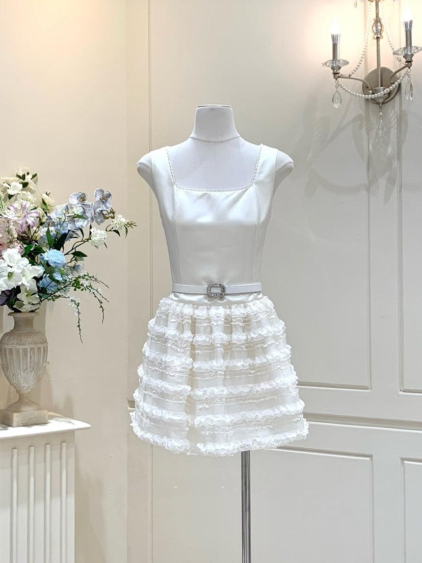 【dress】ノースリーブティアードワンピース Q8687