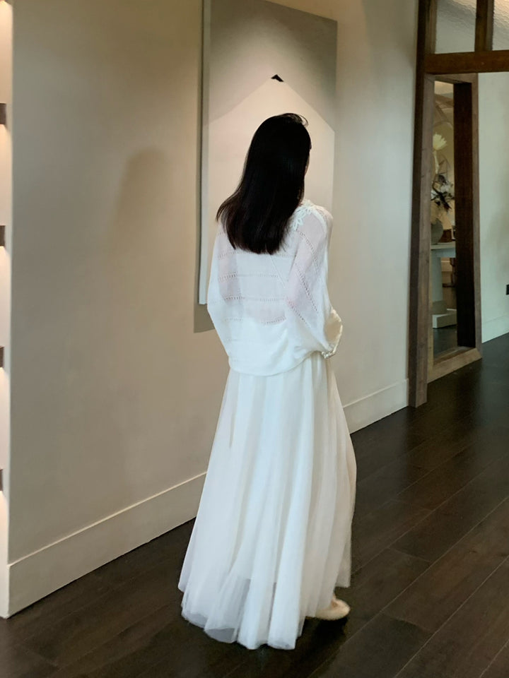 【tops】レースドッキングニットトップス Q8973
