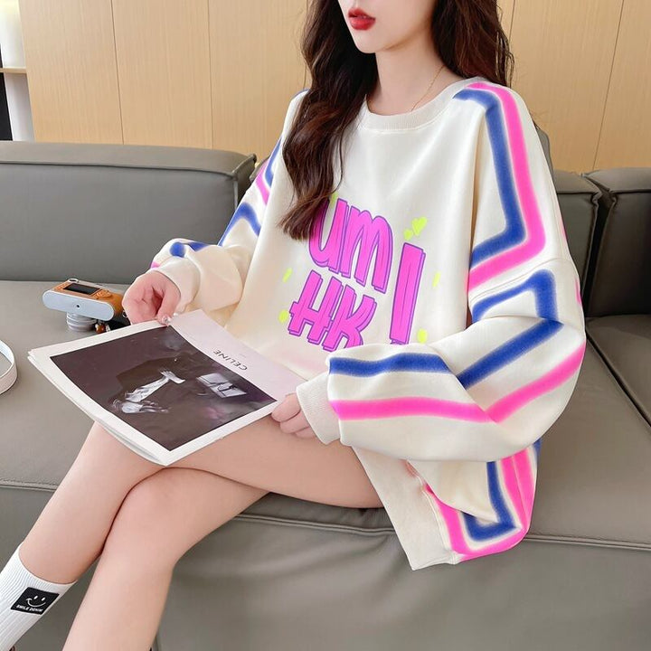 【tops】クルーネックプリントプルオーバー　M18639